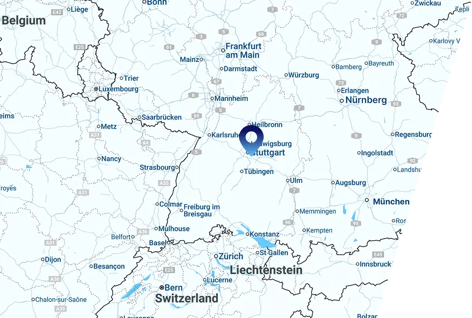 Unser Büro befindet sich in der Nähe von Stuttgart, doch unsere Beratung und Umsetzung erfolgt komplett digital.